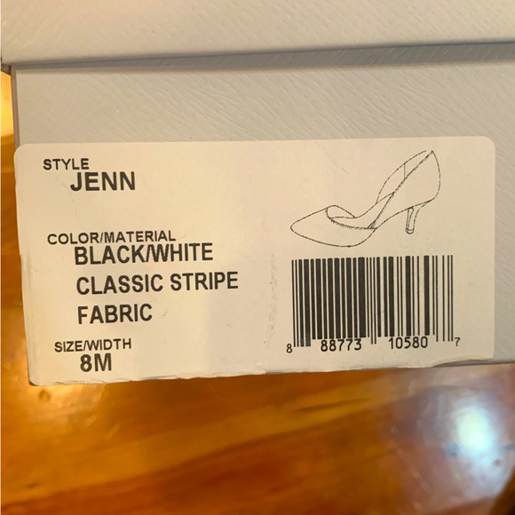 🔥NIB🔥 SOLE SOCIETY Jenn Black/White Stripe D'Orsay Heel / Size 8✨✨✨ - Picture 12 of 12